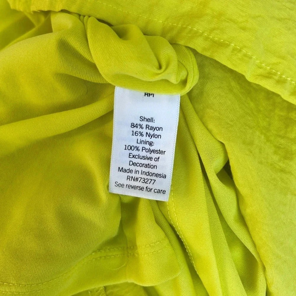 Women’s Nine West Neon Yellow Tie Front Fit and Flare Sun Dress - Picture 10 of 11